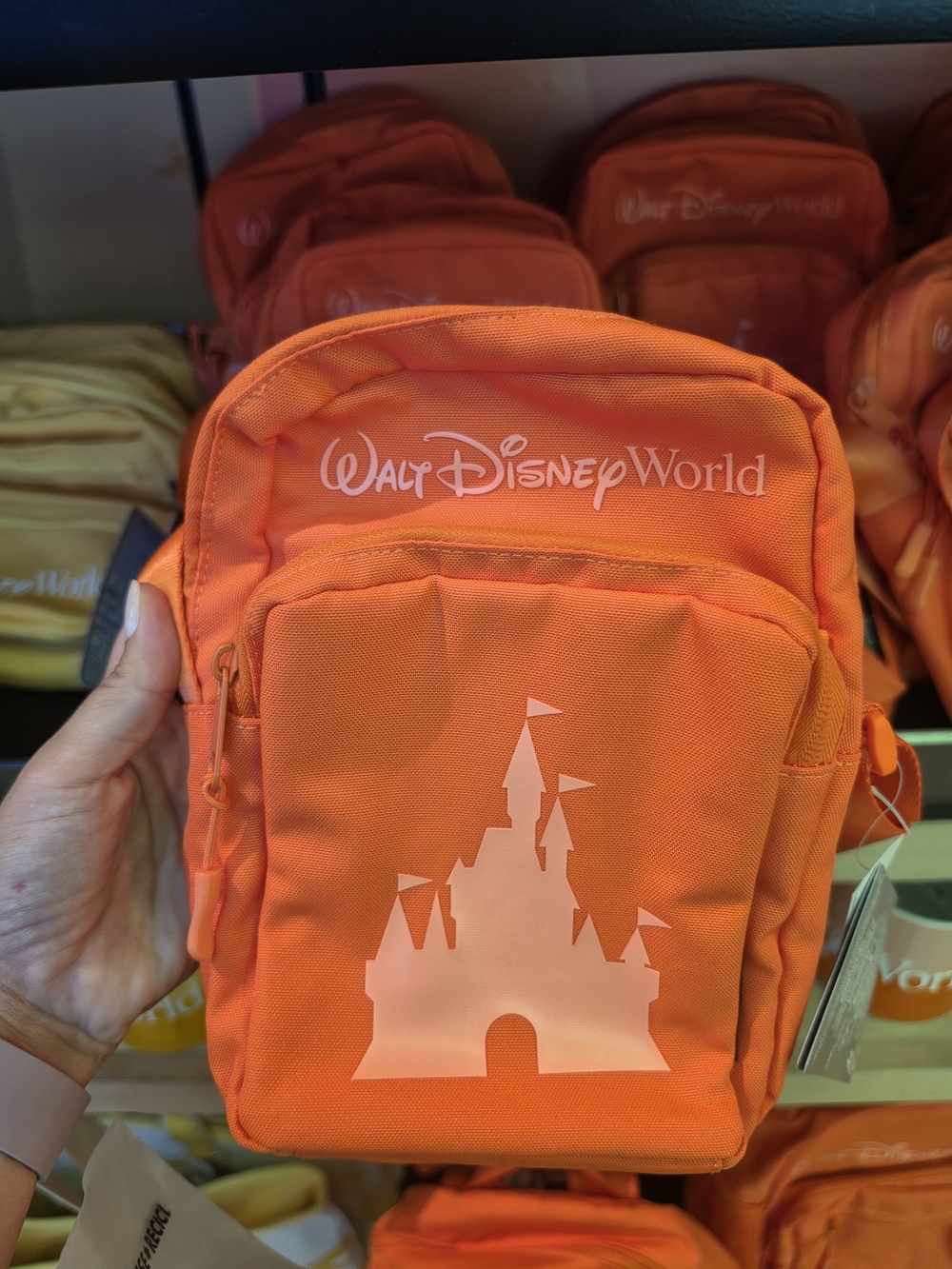 Disney Orange Walt Disney World Castle Crossbody Bag